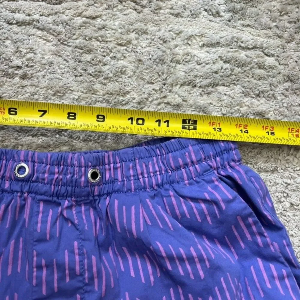 Armani Exchange Elastic Waist Blue Purple Zig-Zag Print Shorts Mens 30